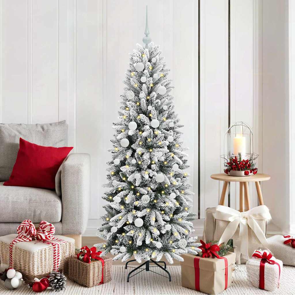 Vidaxl kunstkerstboom wit 150 cm pvc en plastic en staal en pe