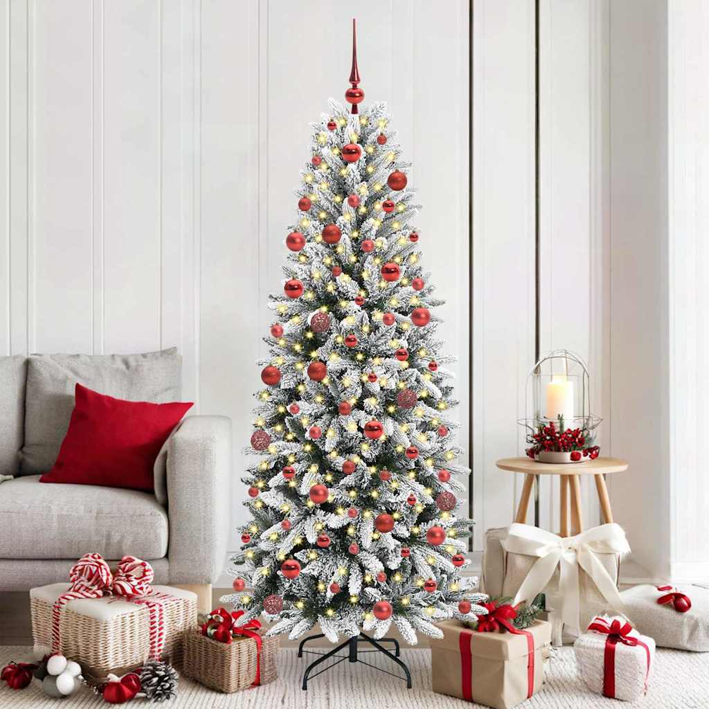 Vidaxl kunstkerstboom wit 180 cm pvc en plastic en staal en pe