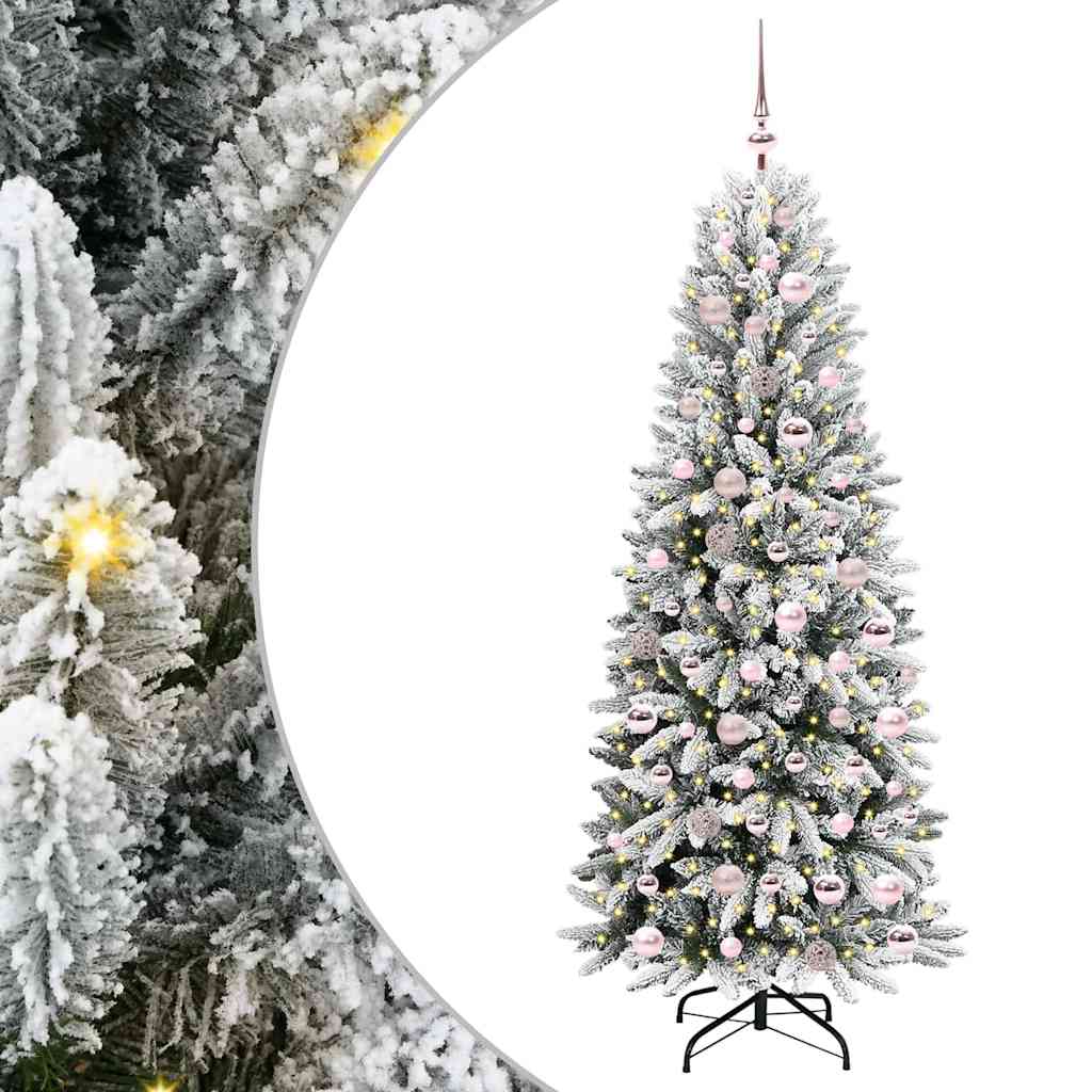 Vidaxl kunstkerstboom wit 180 cm pvc en plastic en staal en pe