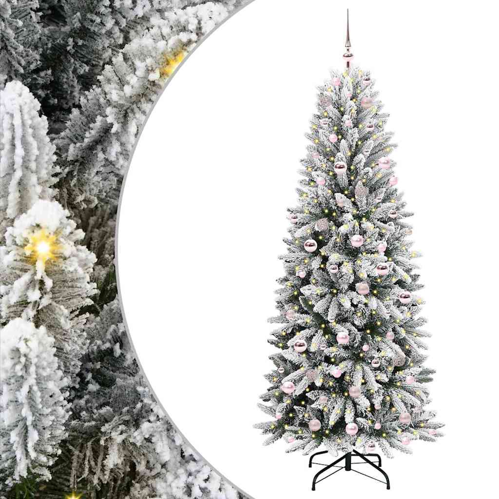 Vidaxl kunstkerstboom wit 210 cm pvc en plastic en staal en pe