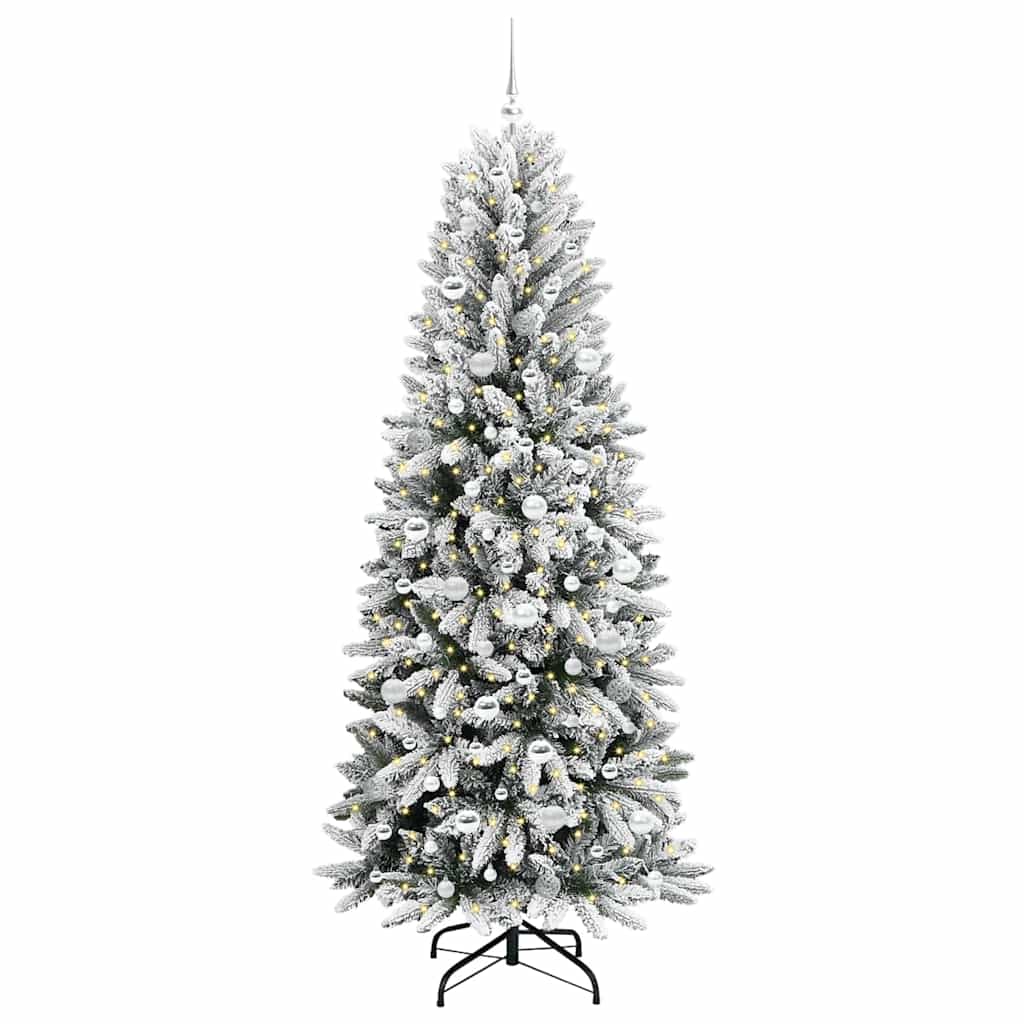 Vidaxl kunstkerstboom wit 210 cm pvc en plastic en staal en pe