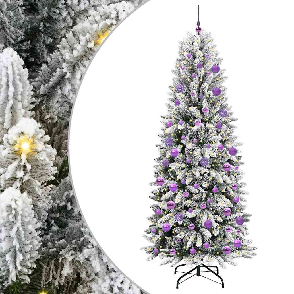 Vidaxl kunstkerstboom wit 210 cm pvc en plastic en staal en pe