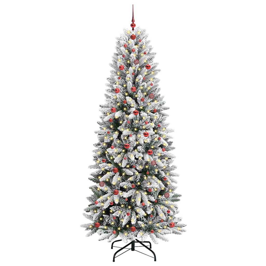 Vidaxl kunstkerstboom wit 240 cm pvc en plastic en staal en pe