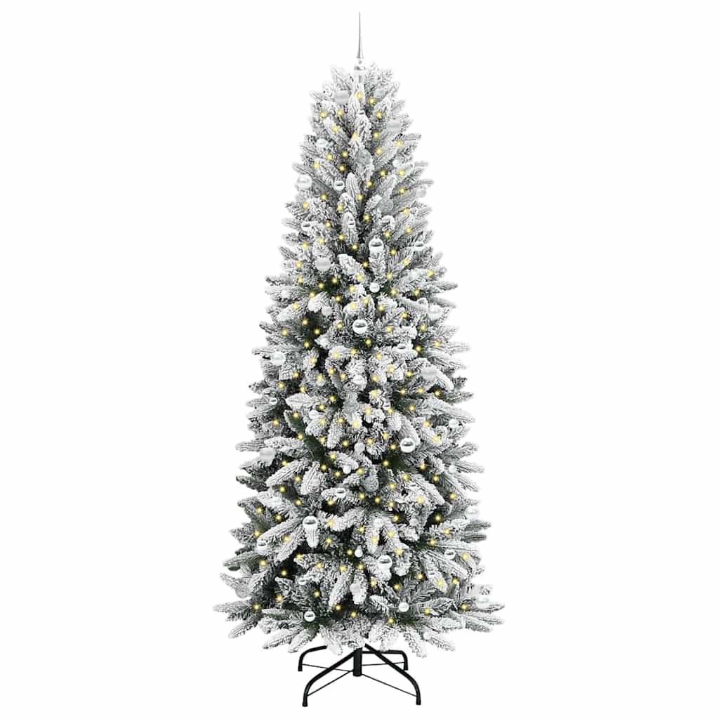 Vidaxl kunstkerstboom wit 240 cm pvc en plastic en staal en pe