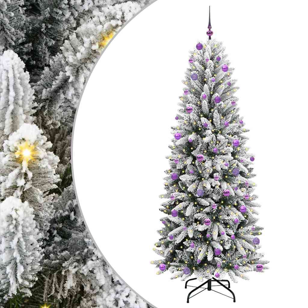 Vidaxl kunstkerstboom wit 240 cm pvc en plastic en staal en pe