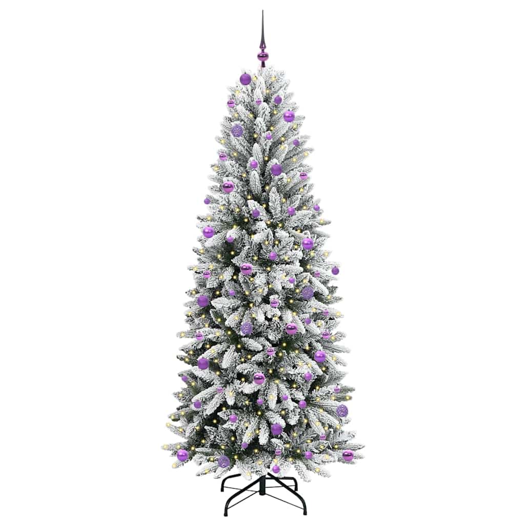 Vidaxl kunstkerstboom wit 240 cm pvc en plastic en staal en pe