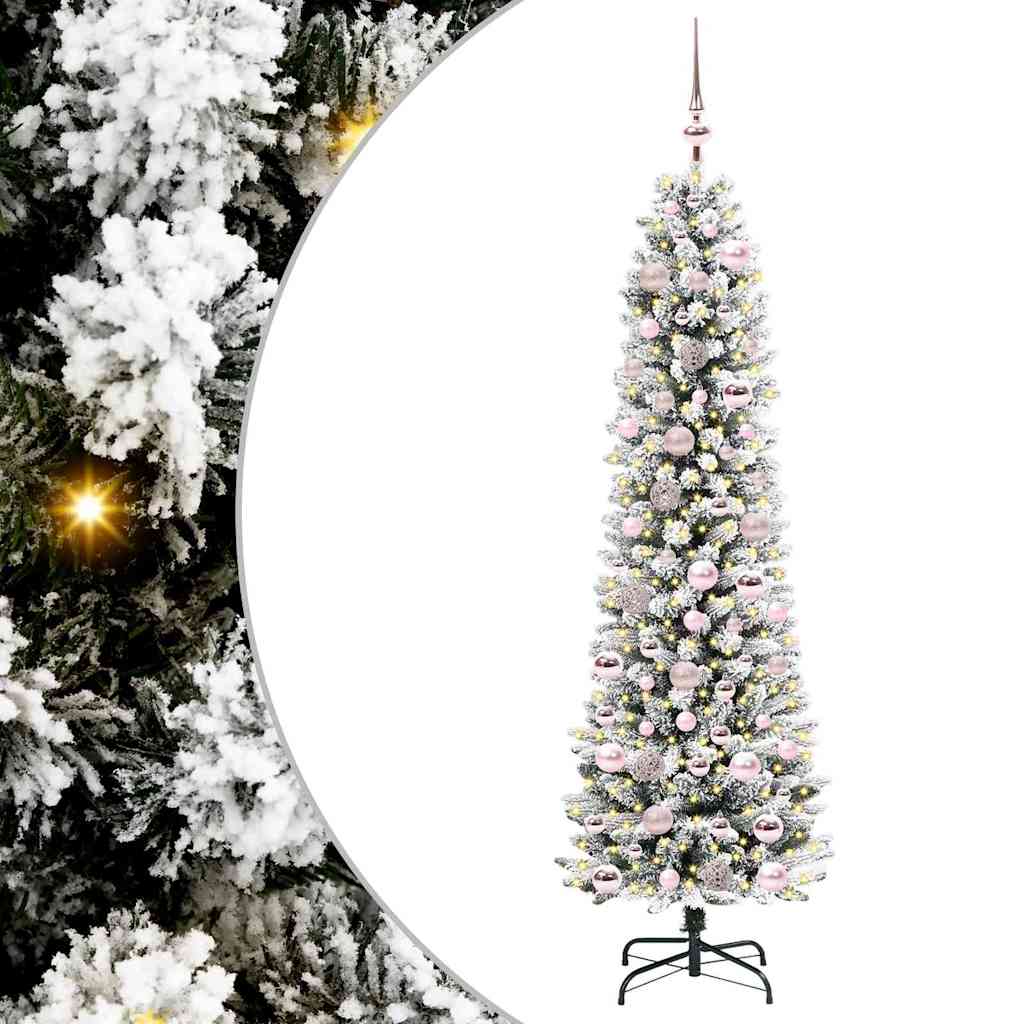 Vidaxl kunstkerstboom met 300 led wit 180 cm pvc en metaal en plastic