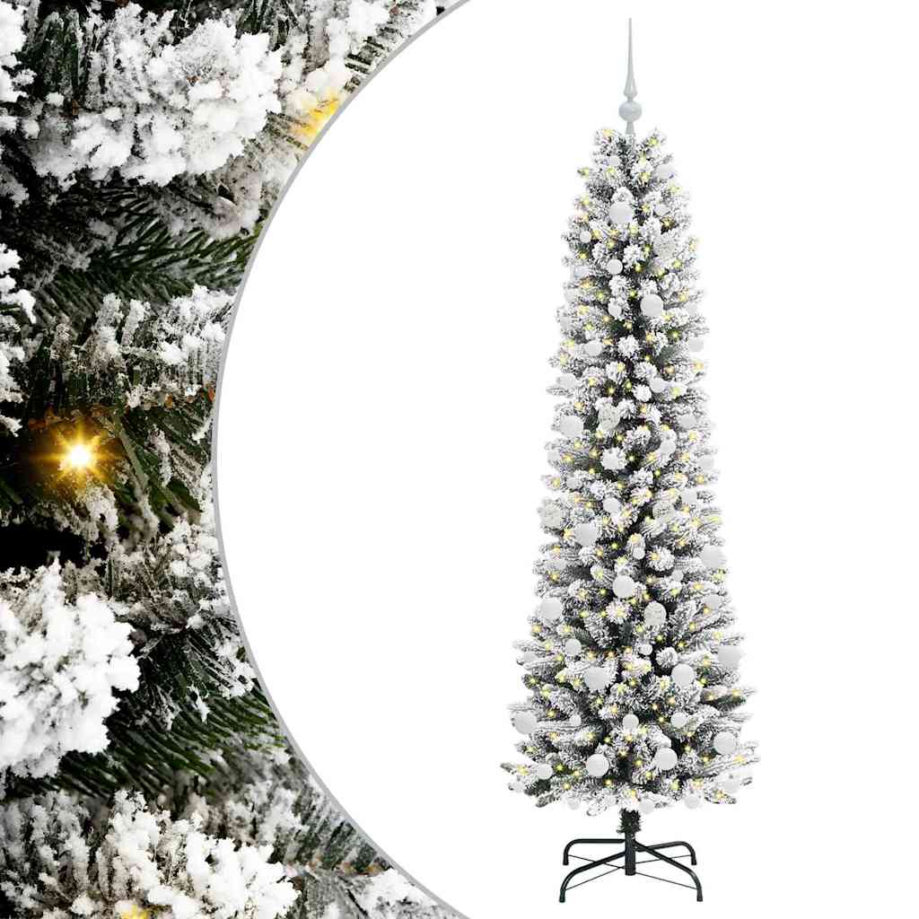 Vidaxl kunstkerstboom met 300 led wit 180 cm pvc en metaal en plastic
