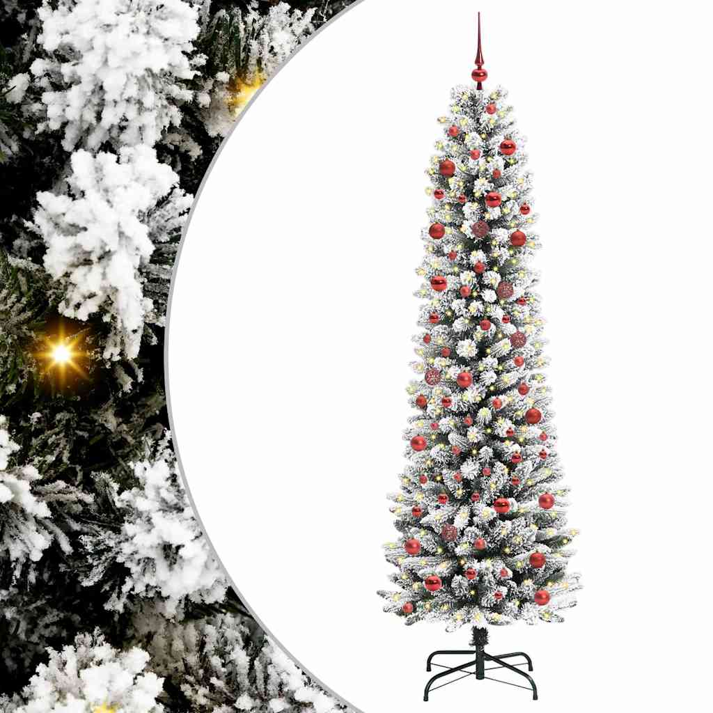 Vidaxl kunstkerstboom met 300 led wit 210 cm pvc en metaal en plastic