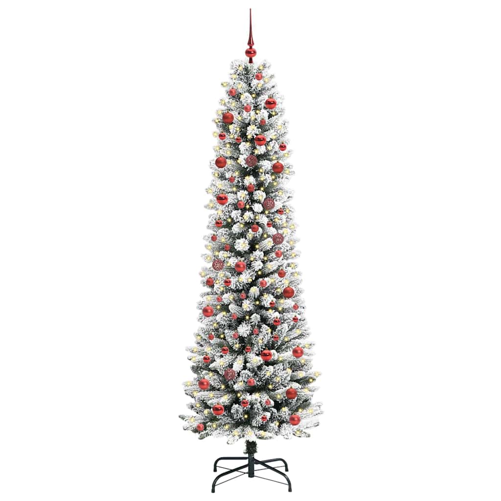 Vidaxl kunstkerstboom met 300 led wit 210 cm pvc en metaal en plastic