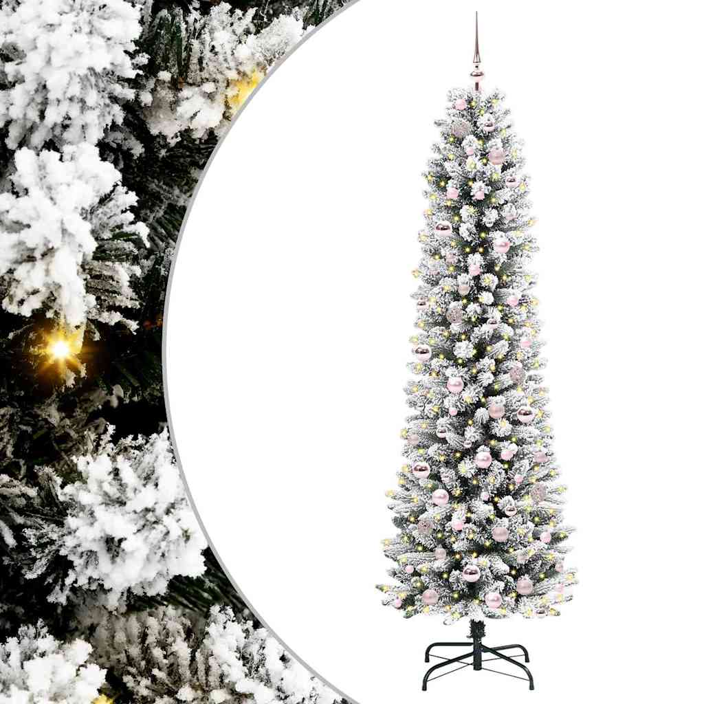 Vidaxl kunstkerstboom met 300 led wit 210 cm pvc en metaal en plastic