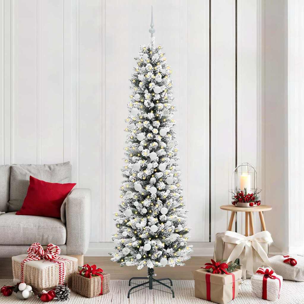 Vidaxl kunstkerstboom met 300 led wit 210 cm pvc en metaal en plastic
