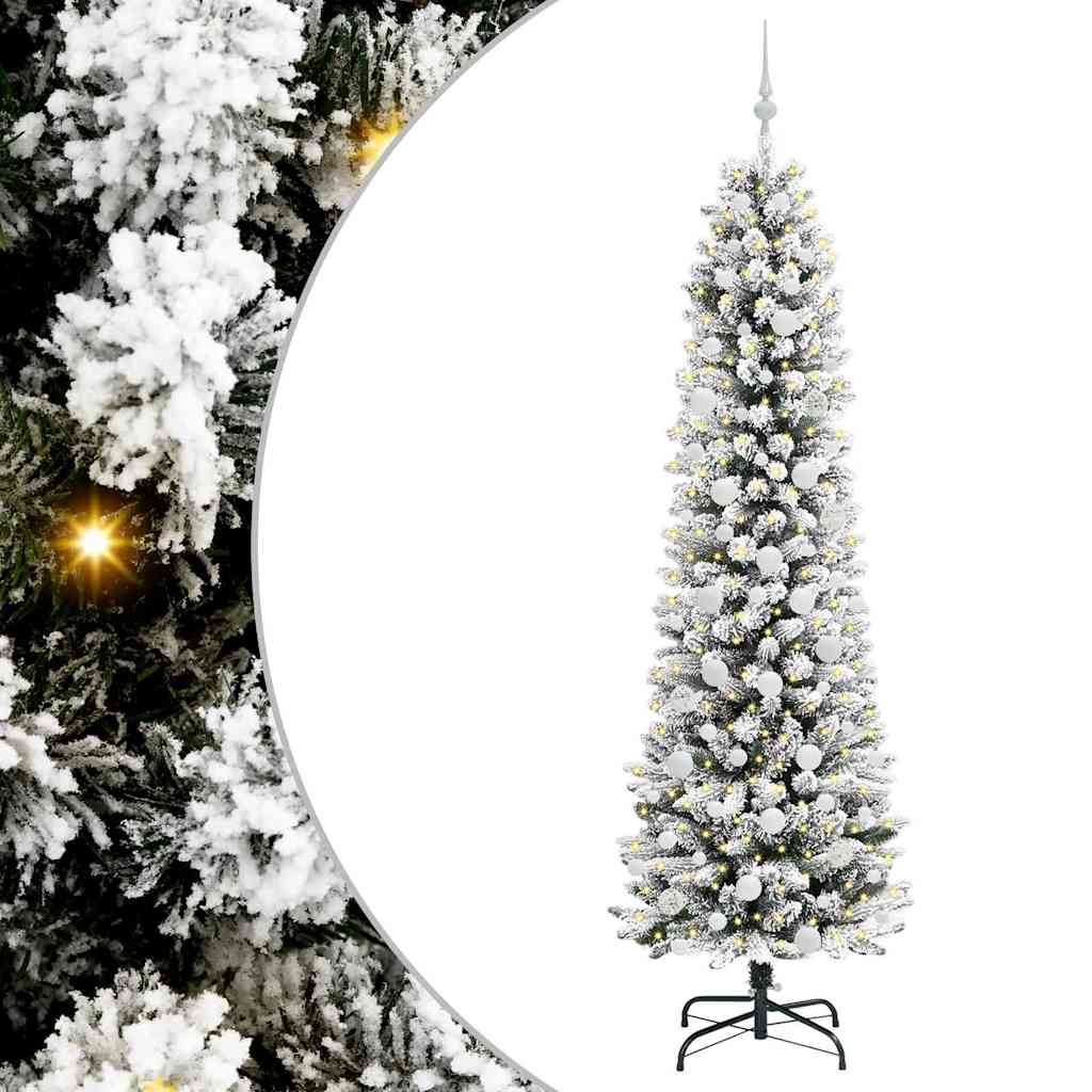 Vidaxl kunstkerstboom met 300 led wit 210 cm pvc en metaal en plastic