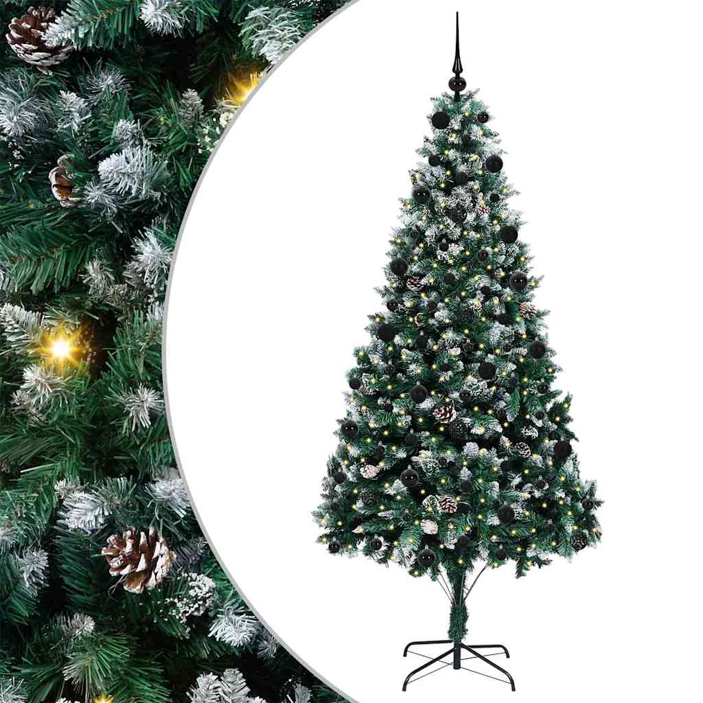 Vidaxl kunstkerstboom groen 210 cm pvc en staal en kunststof