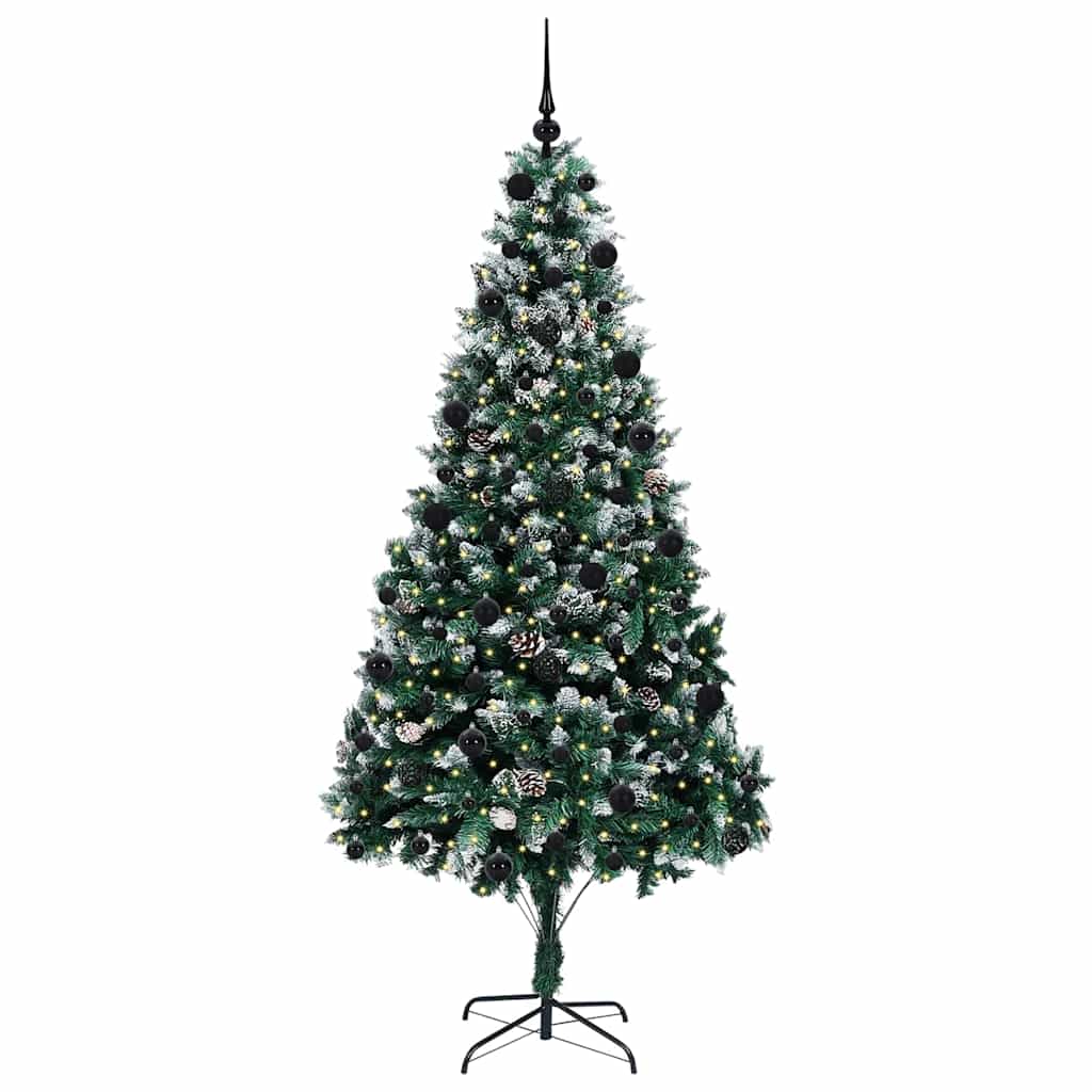 Vidaxl kunstkerstboom groen 210 cm pvc en staal en kunststof