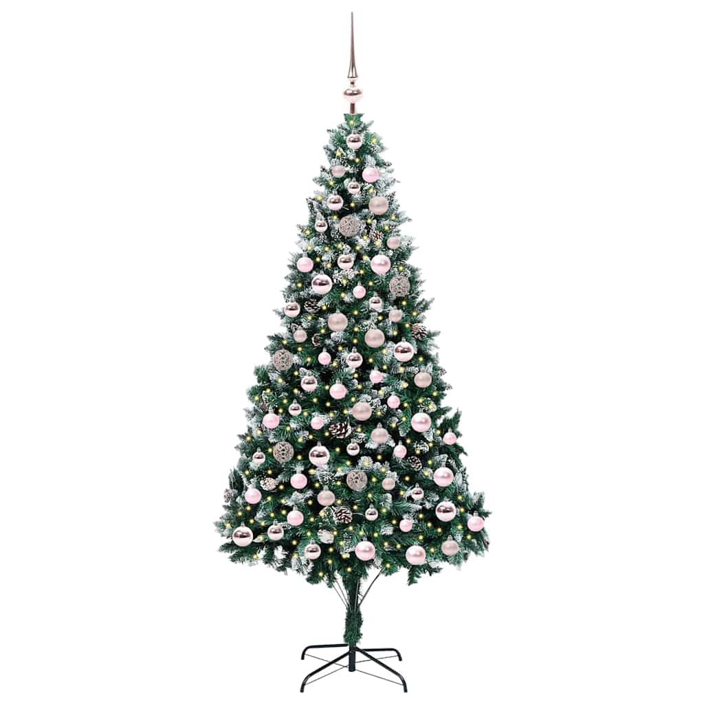 Vidaxl kunstkerstboom groen 210 cm pvc en staal en kunststof