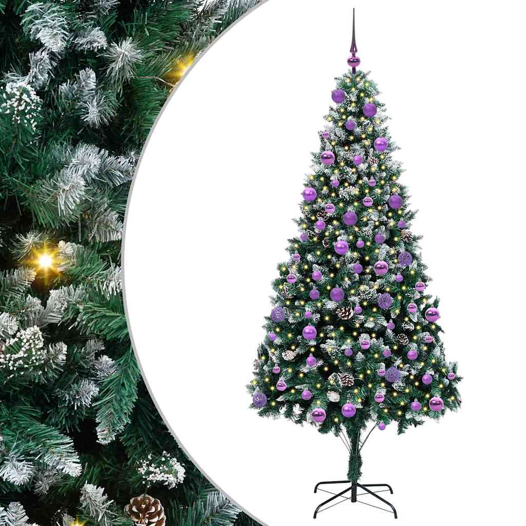 Vidaxl kunstkerstboom groen 210 cm pvc en staal en kunststof
