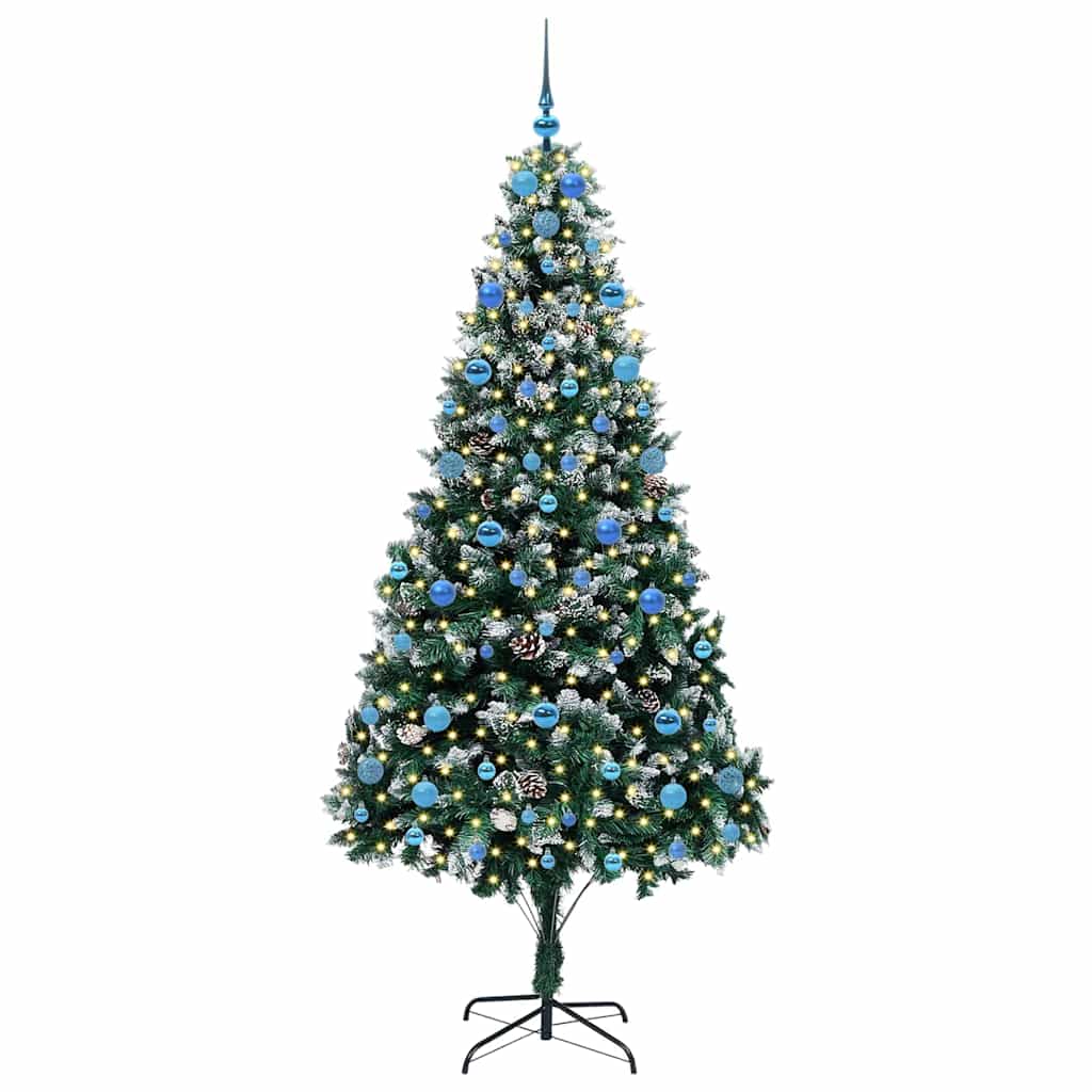 Vidaxl kunstkerstboom groen 210 cm pvc en staal en kunststof