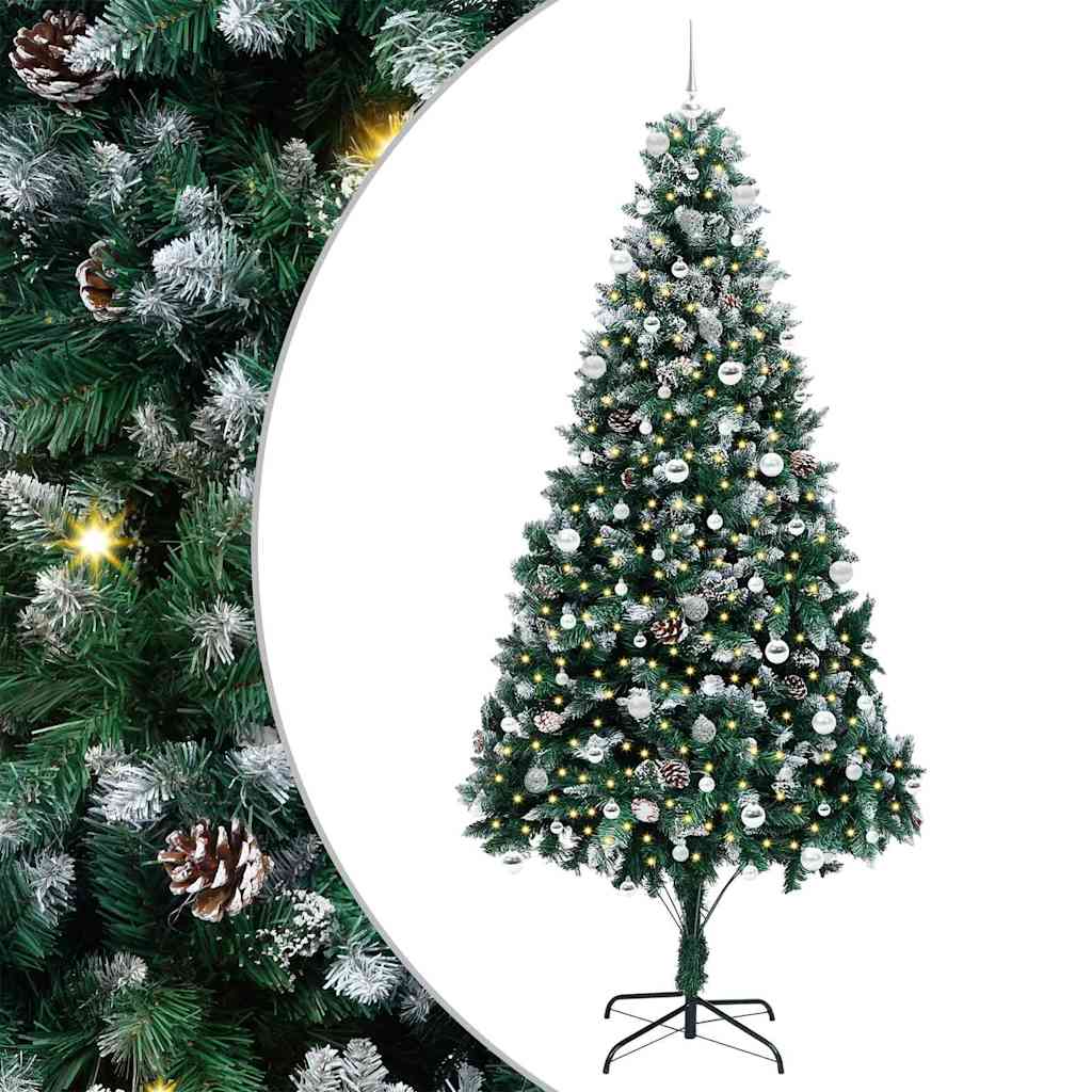 Vidaxl kunstkerstboom groen 240 cm pvc en staal en kunststof