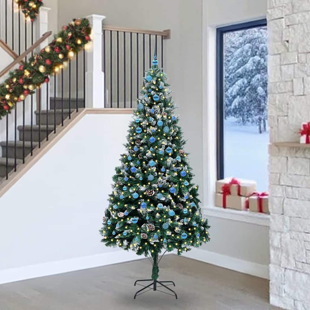 Vidaxl kunstkerstboom groen 240 cm pvc en staal en kunststof