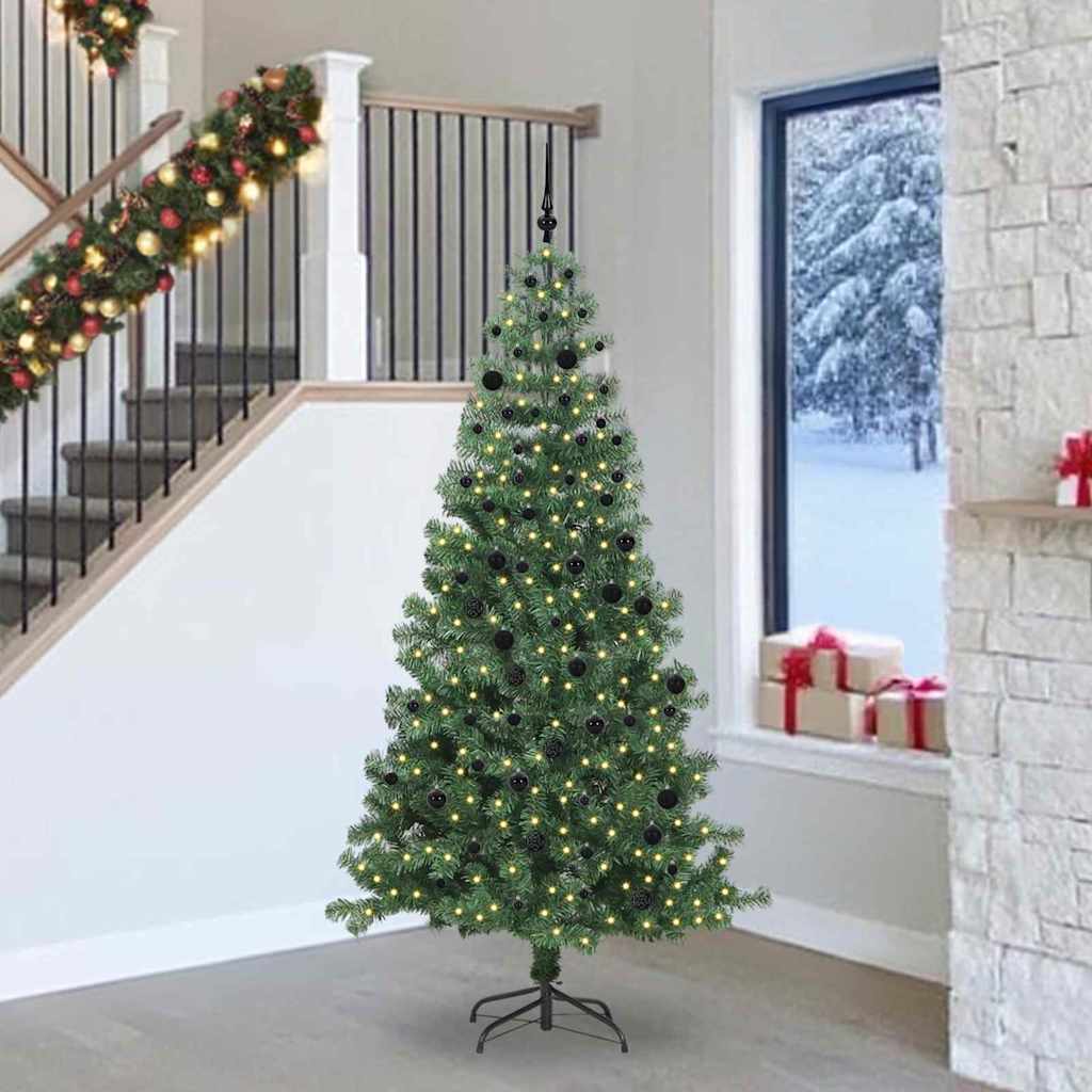 Vidaxl kerstboom met 300 led met standaard groen 240 cm pvc