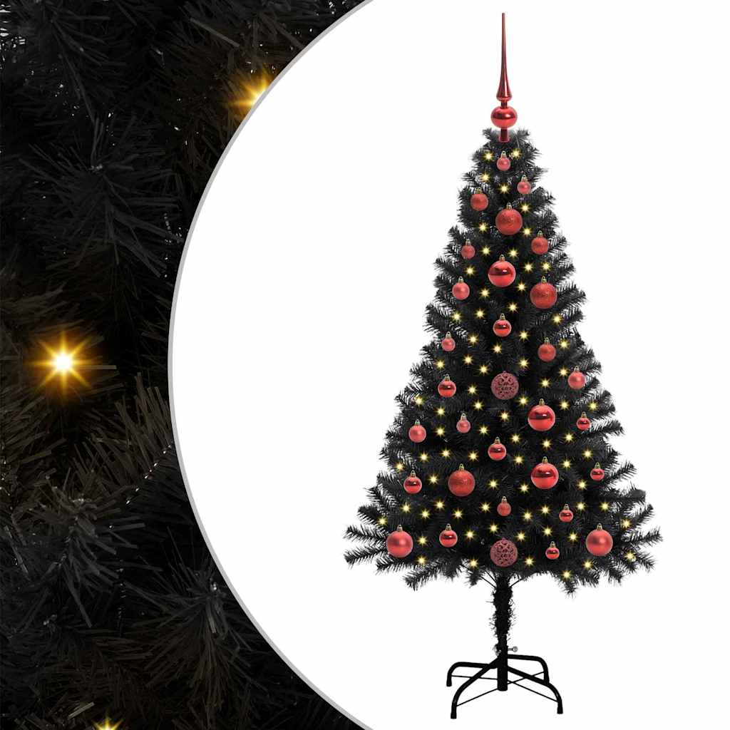 Vidaxl kerstboom met 150 led met standaard zwart 120 cm pvc