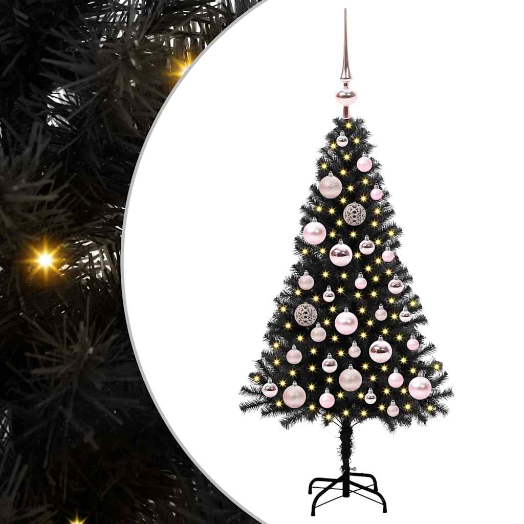 Vidaxl kerstboom met 150 led met standaard zwart 120 cm pvc