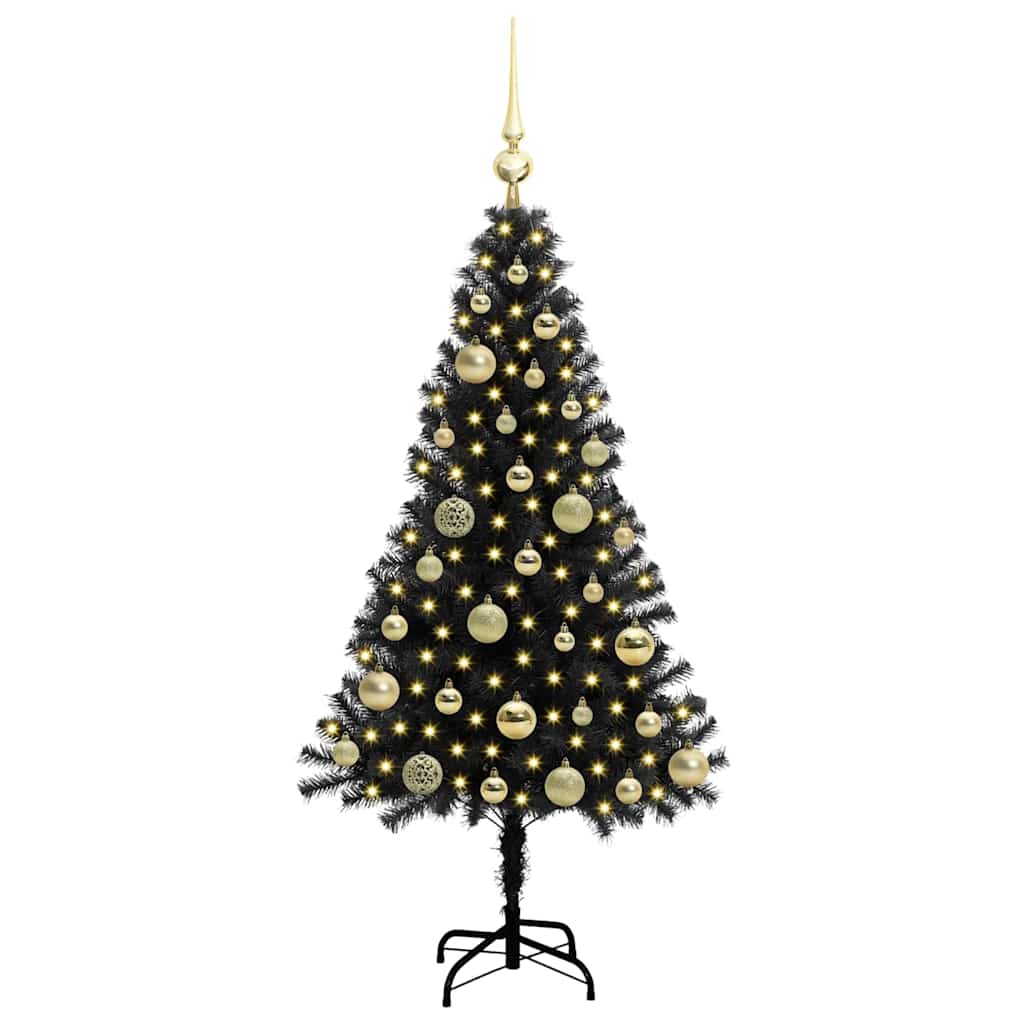 Vidaxl kerstboom met 150 led met standaard zwart 120 cm pvc