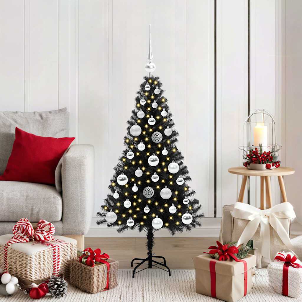 Vidaxl kerstboom met 150 led met standaard zwart 120 cm pvc