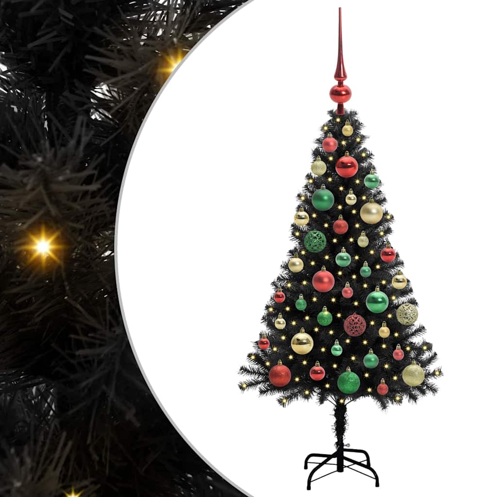 Vidaxl kerstboom met 150 led met standaard zwart 120 cm pvc