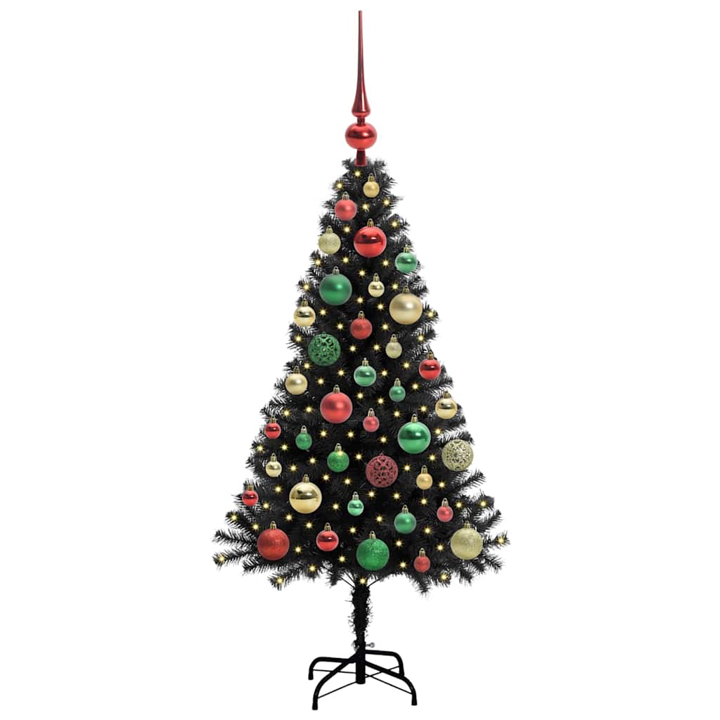 Vidaxl kerstboom met 150 led met standaard zwart 120 cm pvc