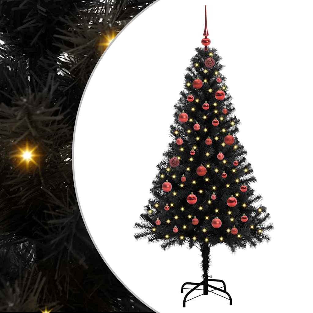 Vidaxl kerstboom met 150 led met standaard zwart 150 cm pvc