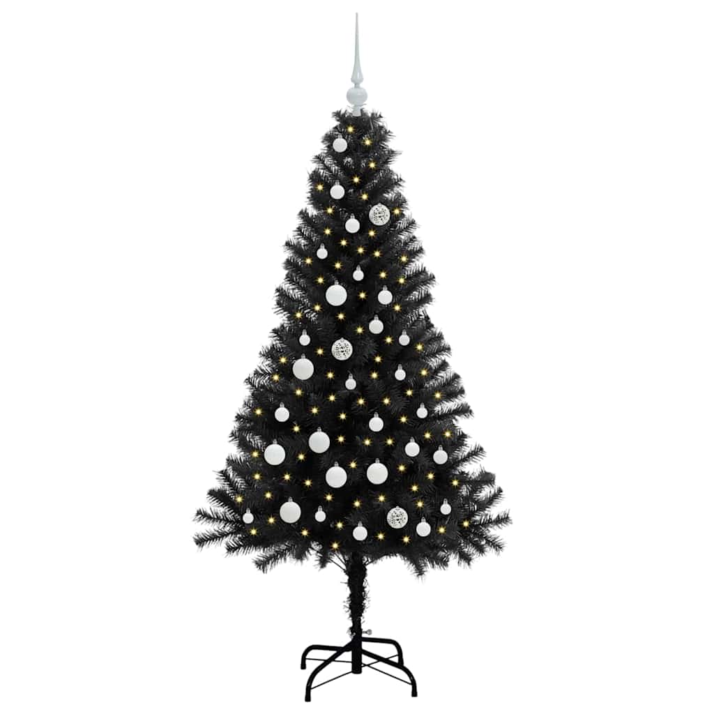 Vidaxl kerstboom met 150 led met standaard zwart 150 cm pvc