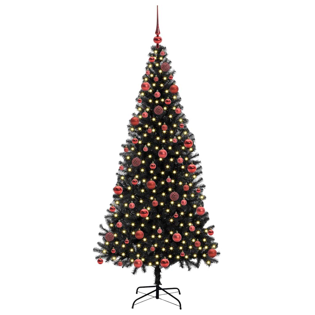 Vidaxl kerstboom met 300 led met standaard zwart 180 cm pvc