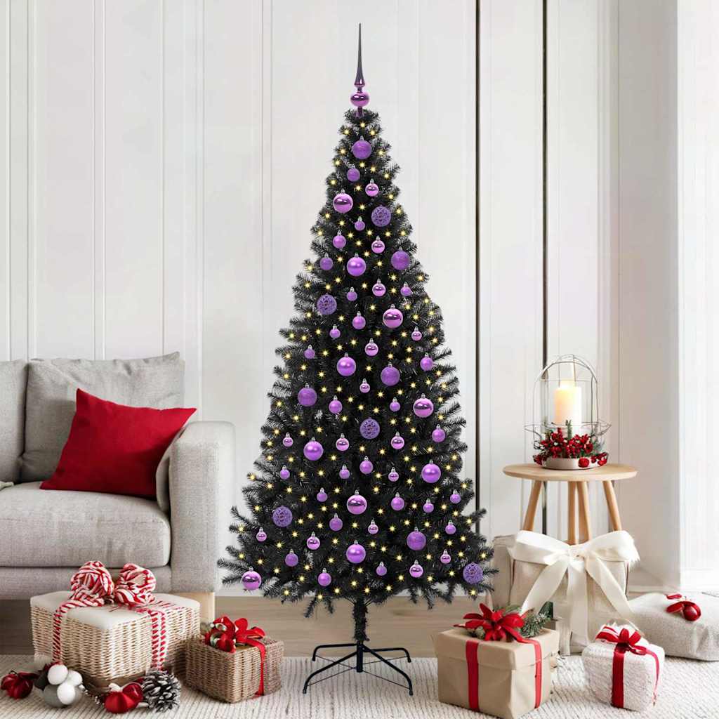 Vidaxl kerstboom met 300 led met standaard zwart 180 cm pvc