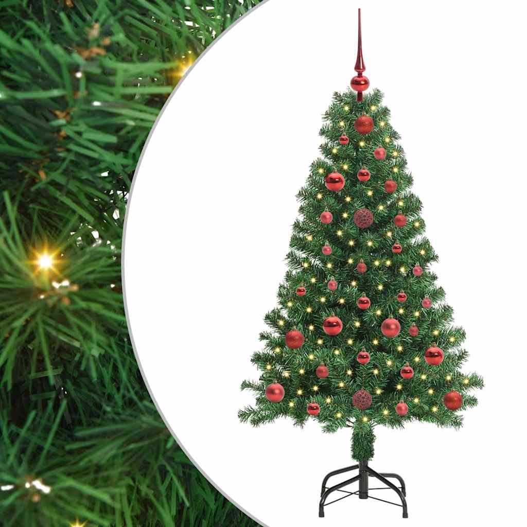 Vidaxl kunstkerstboom groen 120 cm pvc en staal en kunststof