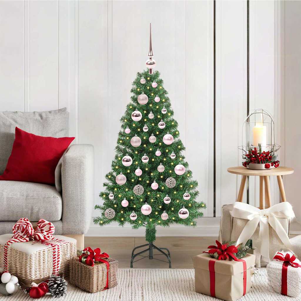 Vidaxl kunstkerstboom groen 120 cm pvc en staal en kunststof