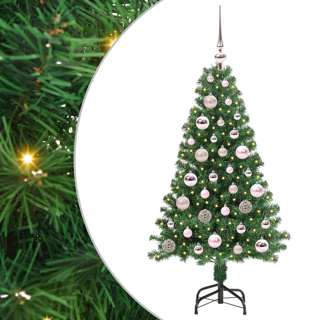 Vidaxl kunstkerstboom groen 120 cm pvc en staal en kunststof