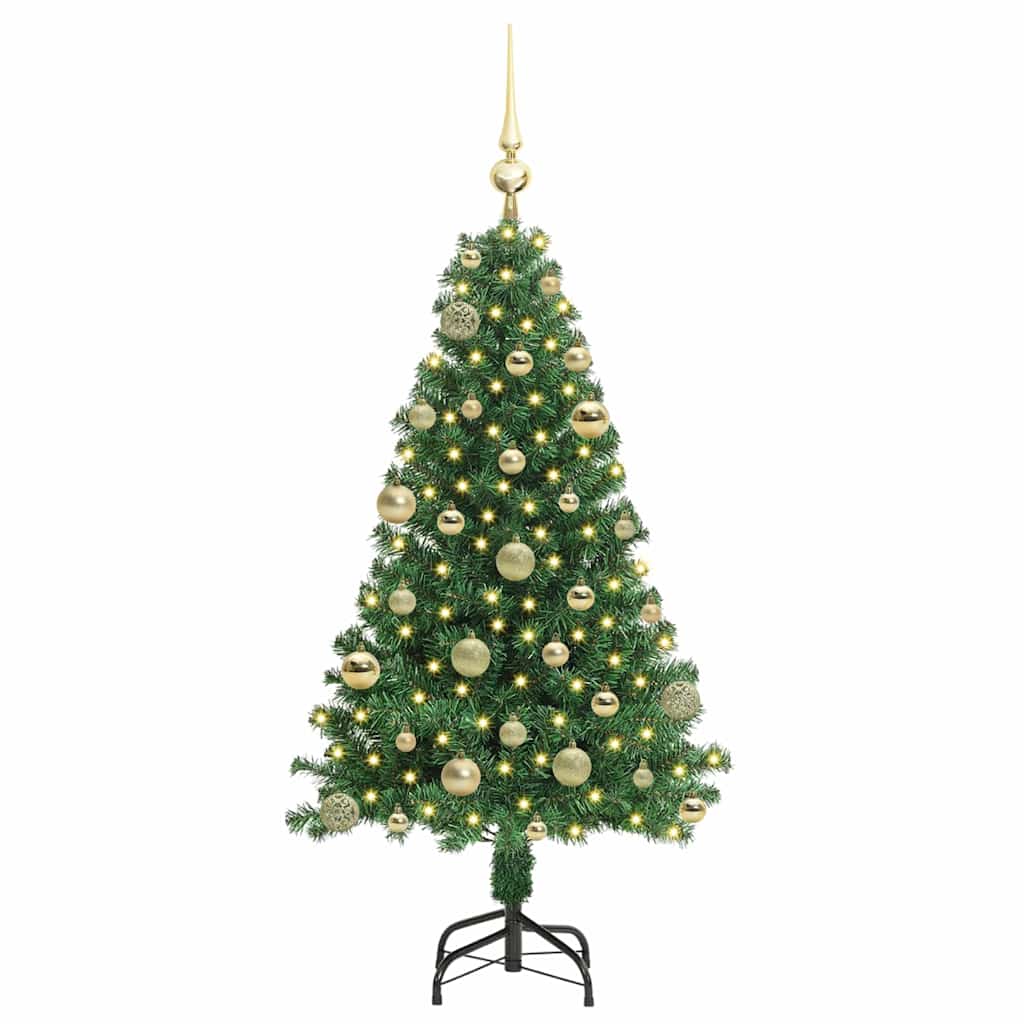 Vidaxl kunstkerstboom groen 120 cm pvc en staal en kunststof
