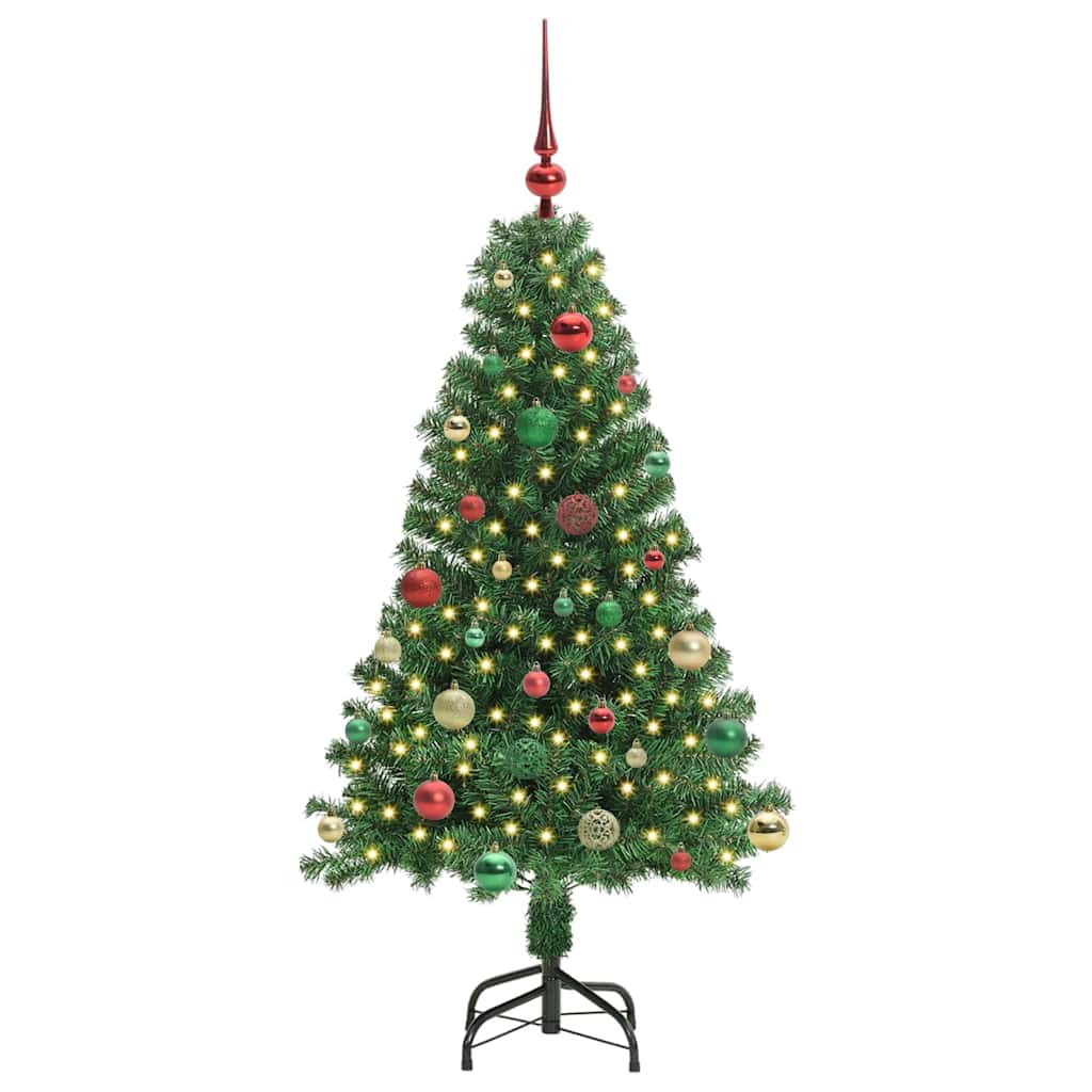 Vidaxl kunstkerstboom groen 150 cm pvc en staal en kunststof
