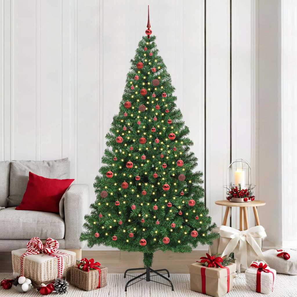 Vidaxl kunstkerstboom groen 210 cm pvc en staal en kunststof