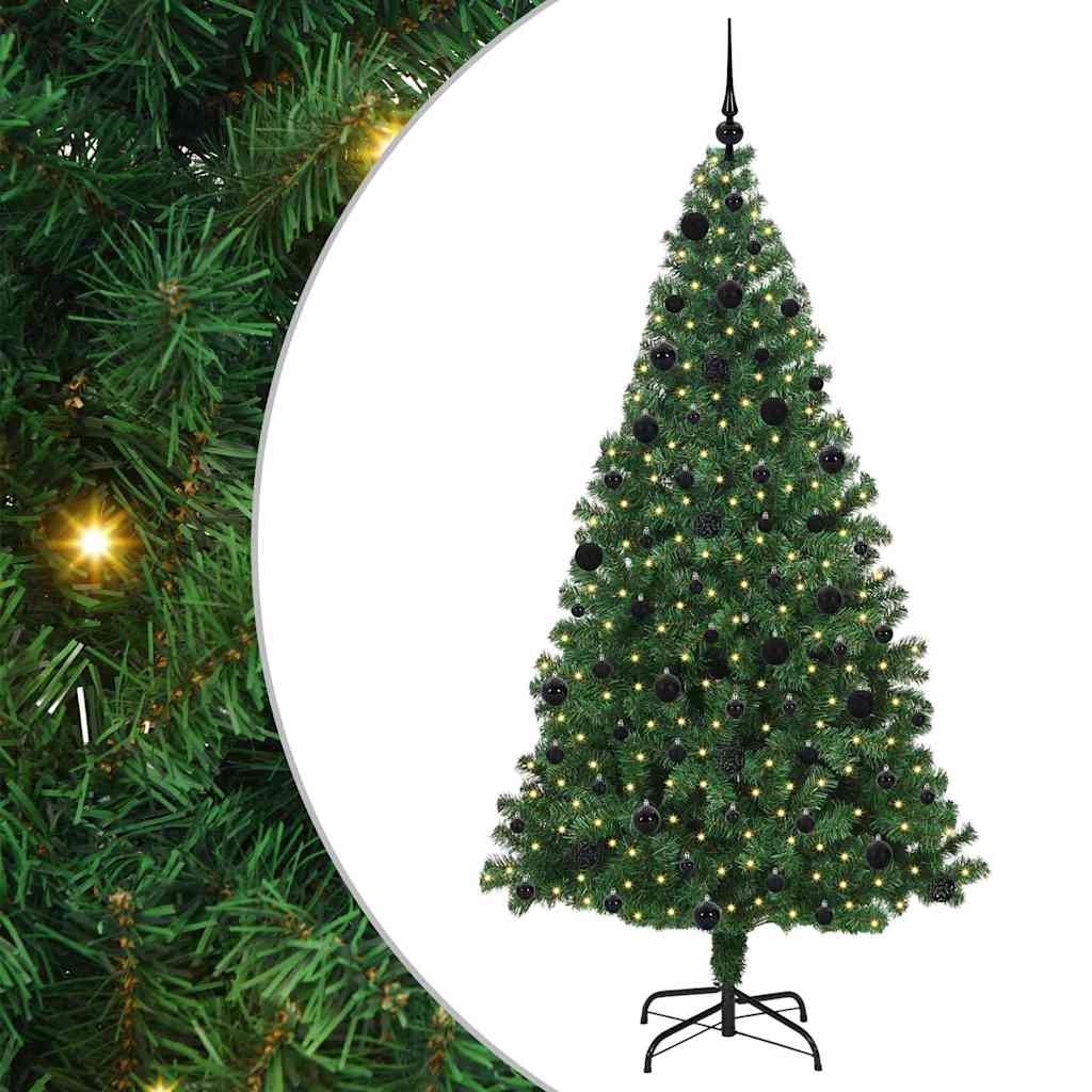 Vidaxl kunstkerstboom groen 210 cm pvc en staal en kunststof