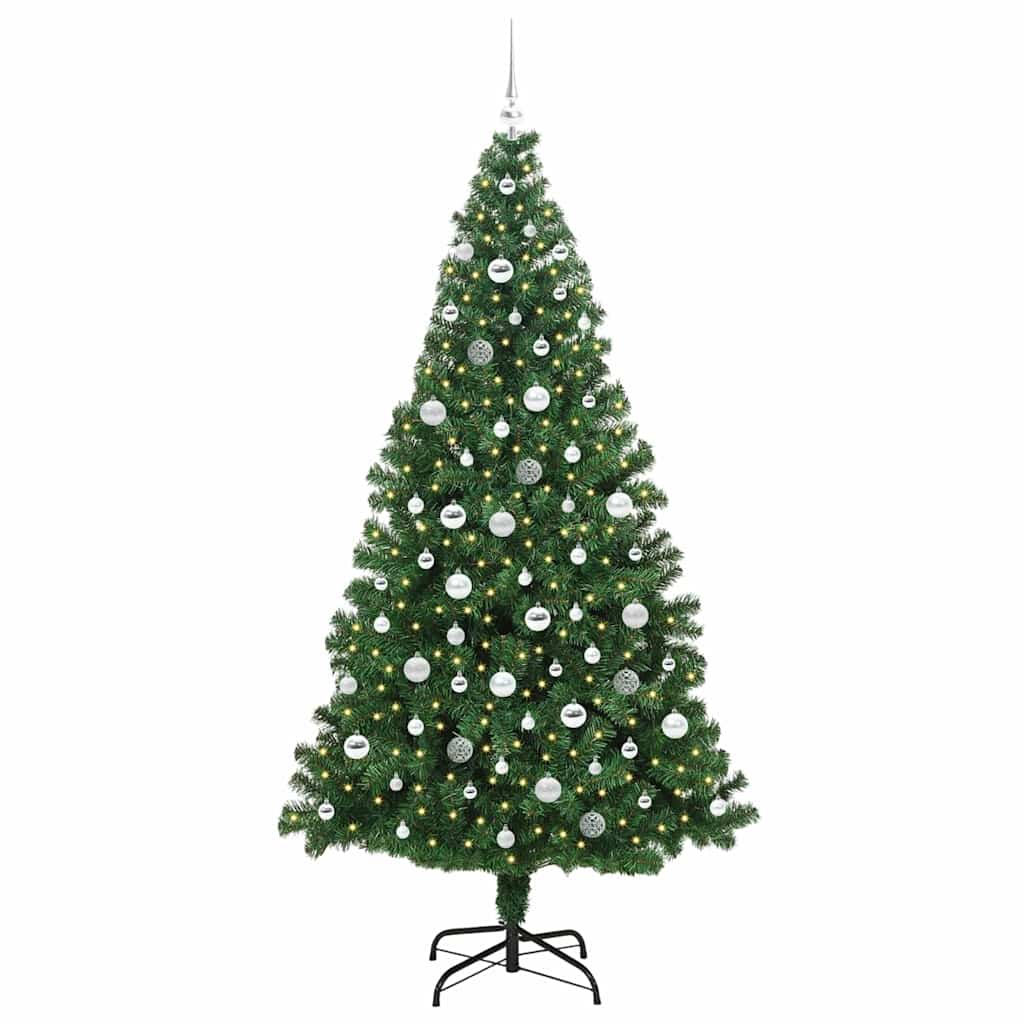 Vidaxl kunstkerstboom groen 210 cm pvc en staal en kunststof