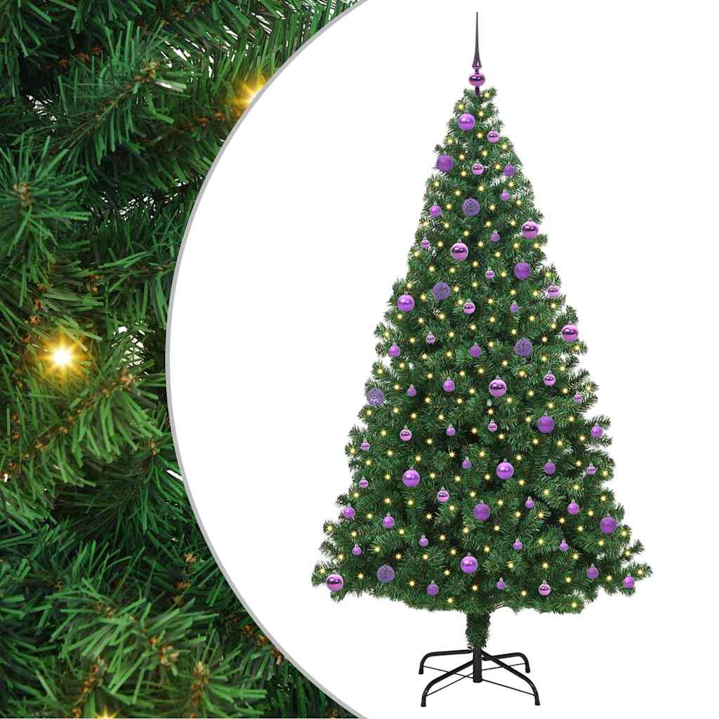 Vidaxl kunstkerstboom groen 210 cm pvc en staal en kunststof
