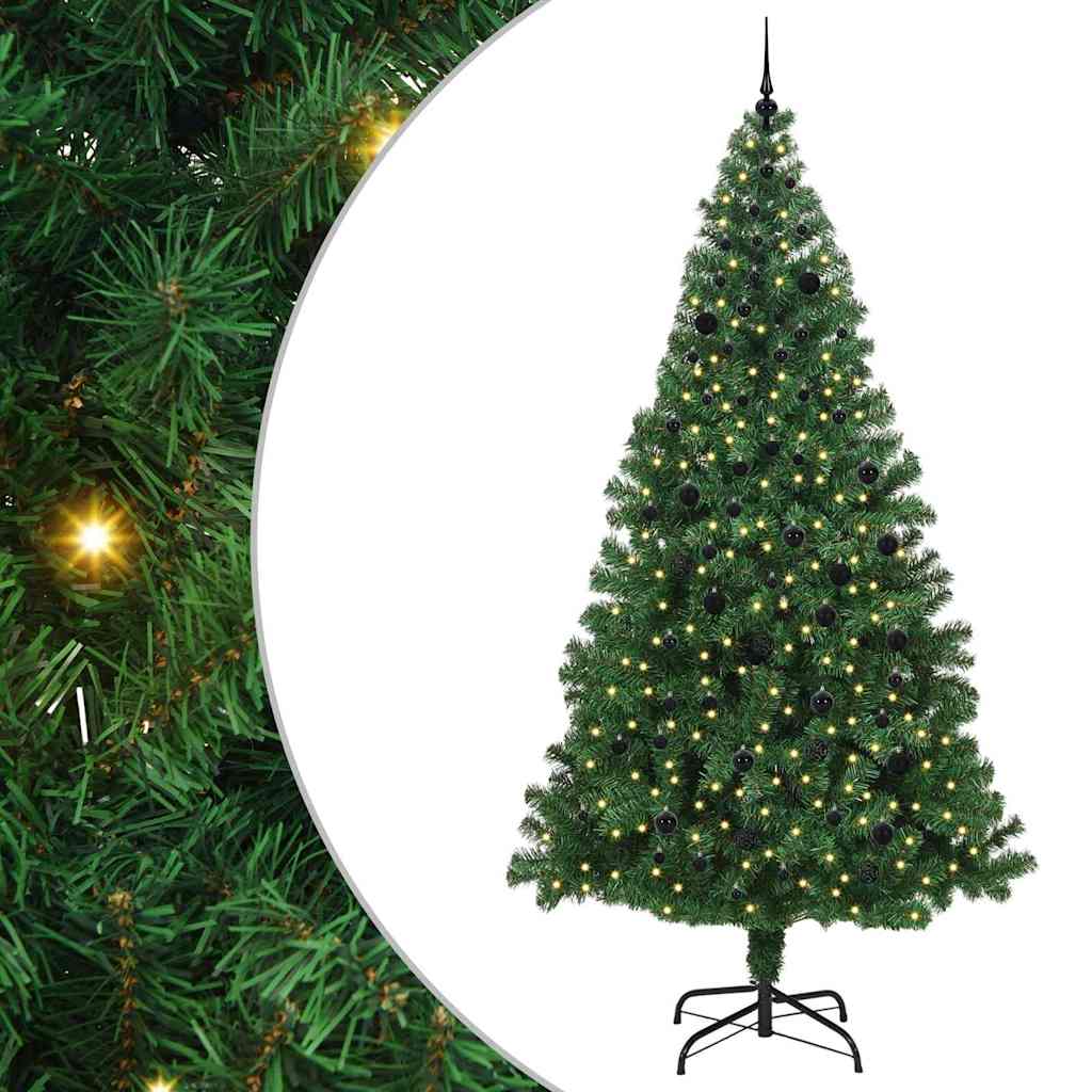 Vidaxl kunstkerstboom groen 240 cm pvc en staal en kunststof