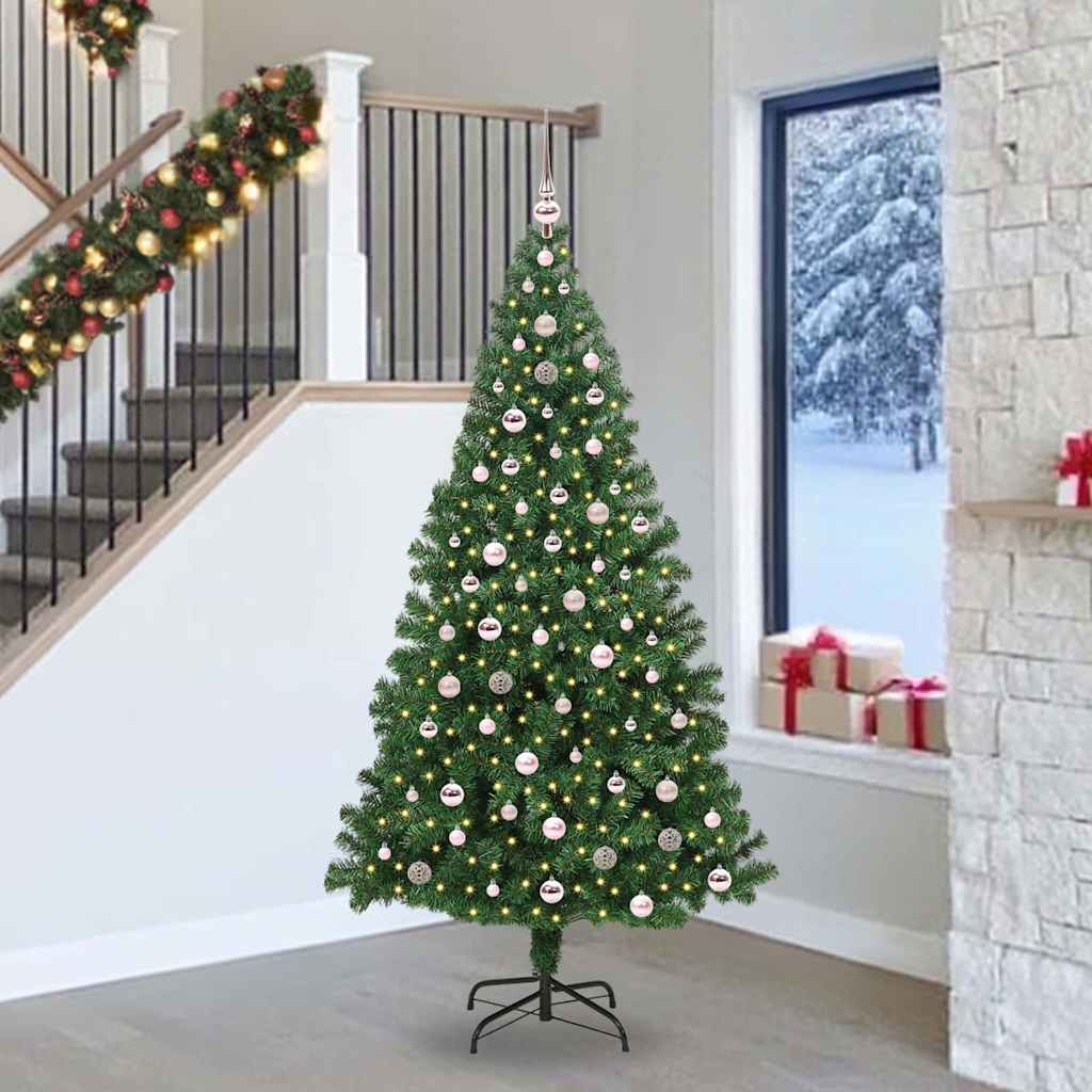 Vidaxl kunstkerstboom groen 240 cm pvc en staal en kunststof