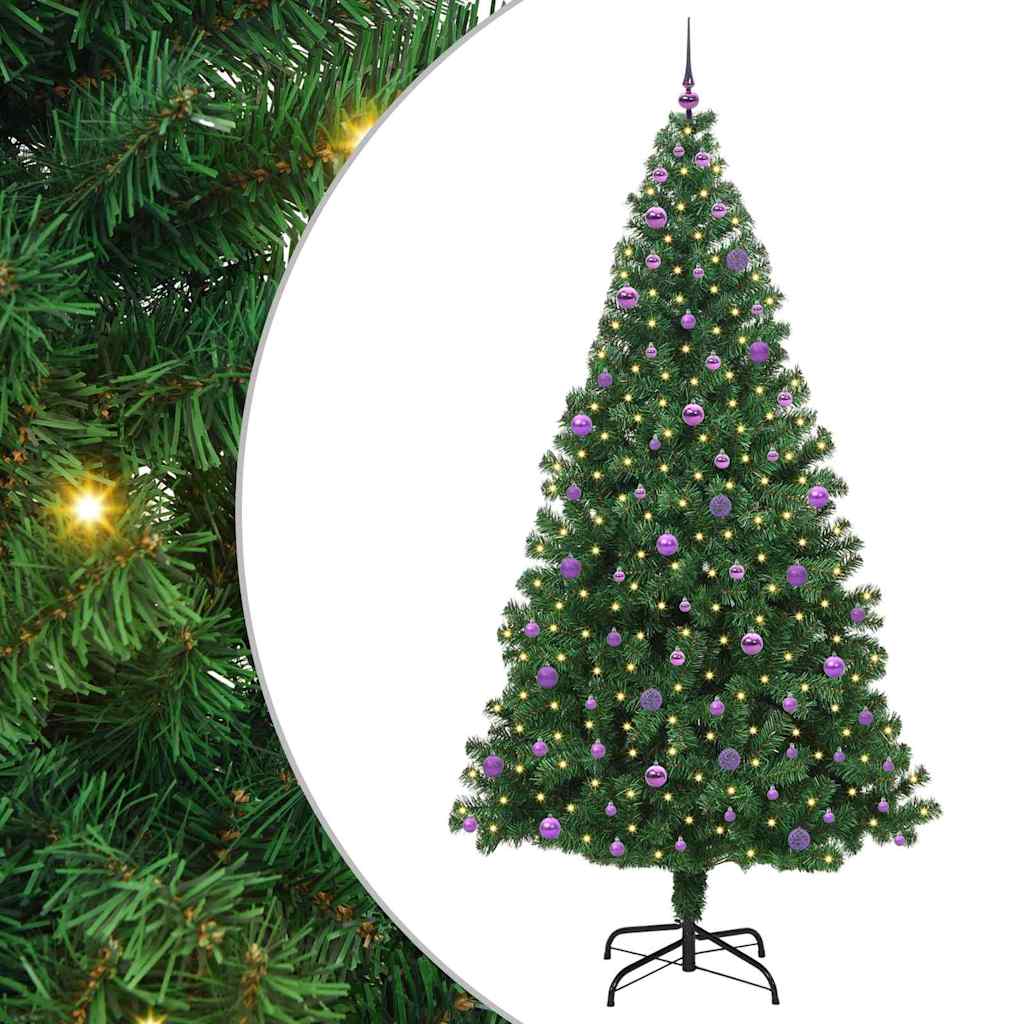 Vidaxl kunstkerstboom groen 240 cm pvc en staal en kunststof
