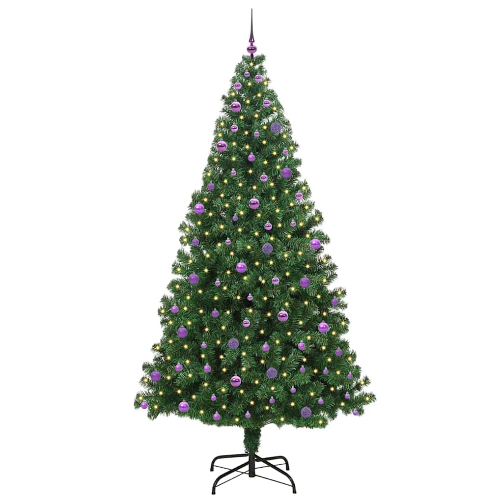 Vidaxl kunstkerstboom groen 240 cm pvc en staal en kunststof