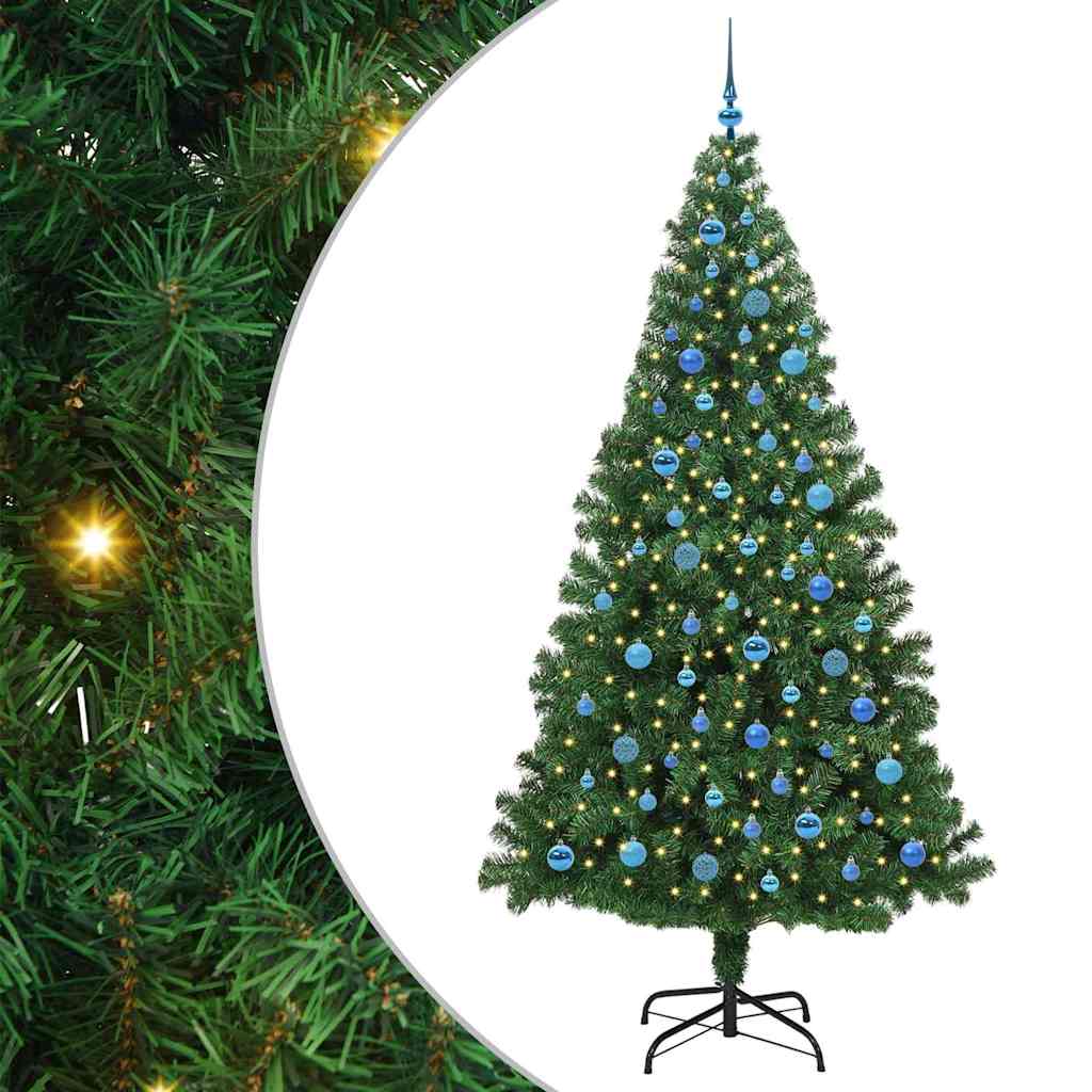 Vidaxl kunstkerstboom groen 240 cm pvc en staal en kunststof