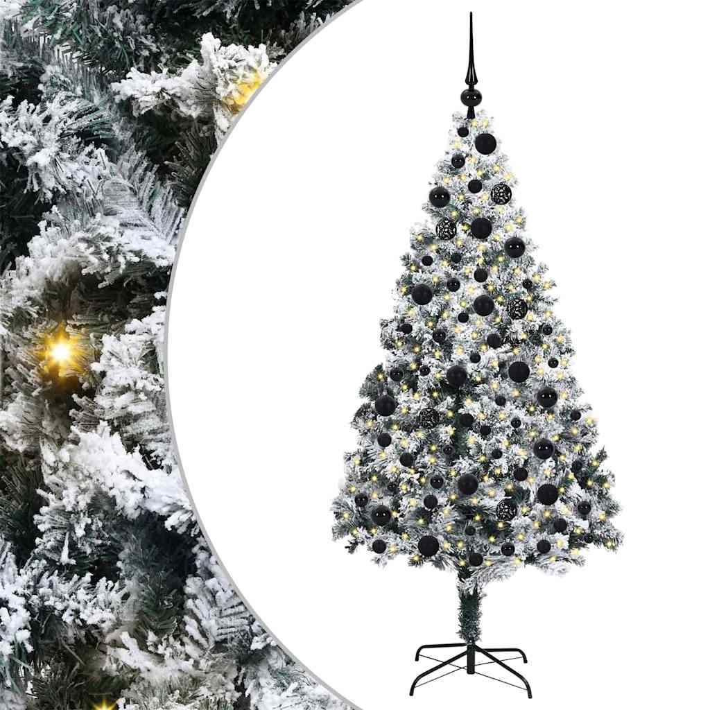 Vidaxl kunstkerstboom met 300 led wit 180 cm pvc en staal en kunststof
